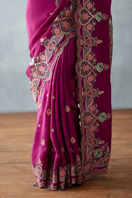 Buy Torani Purple Organza Sequins Dil Kusha Shanfa Embroidered Saree Online at Aza Fashions Buy_Torani_Purple Organza Sequins Dil Kusha Shanfa Embroidered Saree_Online_at_Aza_Fashions