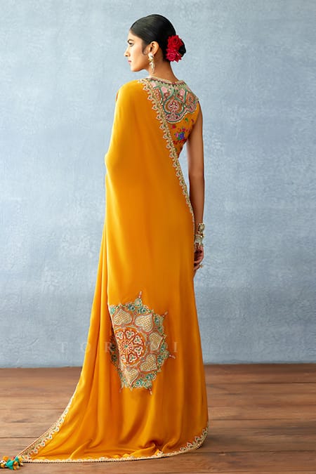 Buy_Torani_Yellow Silk Embroidery, Sequins Dil Seher Lena Mandala Pattern Saree 