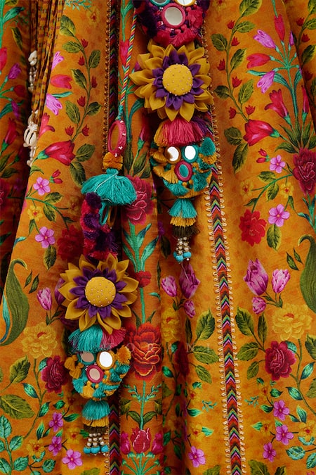 Buy_Torani_Yellow Silk, Jersey Embroidery, Dil Seher Sejal Printed Lehenga With Blouse 