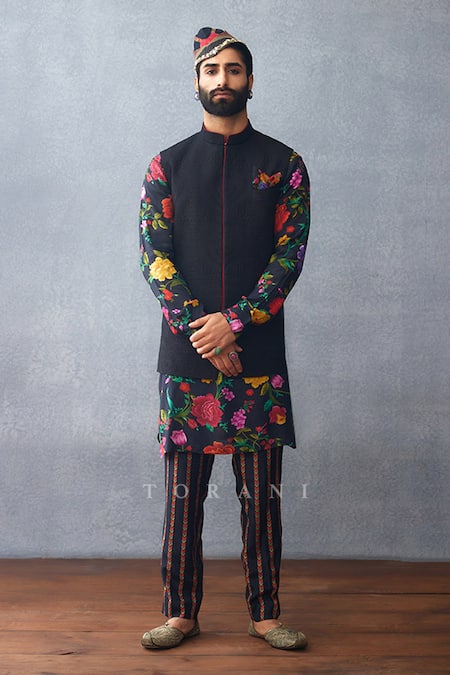 Torani Floral Print Bundi Kurta Set 