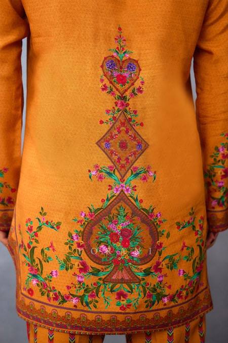 Buy_Torani_Yellow Jersey, Silk Embroidery Dil Seher Ramzi Kurta Set _Online_at_Aza_Fashions