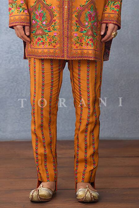 Shop_Torani_Yellow Jersey, Silk Embroidery Dil Seher Ramzi Kurta Set 