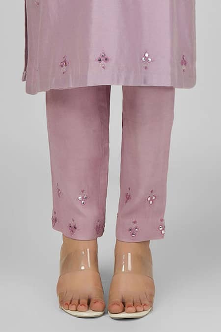 Shop House Of Supriya Purple Silk, Chanderi, Viscose, Nylon, Organza Embroidery, Kurta Pant Set Online at Aza Fashions Shop_House Of Supriya_Purple Silk, Chanderi, Viscose, Nylon, Organza Embroidery, Kurta Pant Set _Online_at_Aza_Fashions