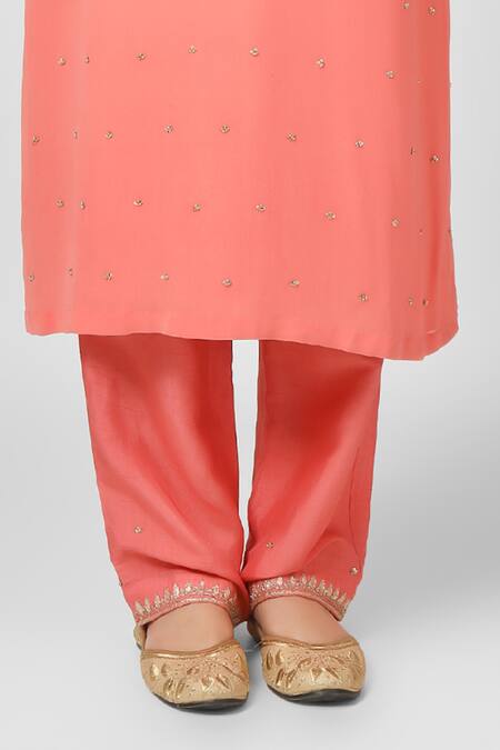 House Of Supriya Orange Silk, Georgette, Viscose, Organza Floral Hand Kurta Sharara Set Online at Aza Fashions House Of Supriya_Orange Silk, Georgette, Viscose, Organza Floral Hand Kurta Sharara Set _Online_at_Aza_Fashions