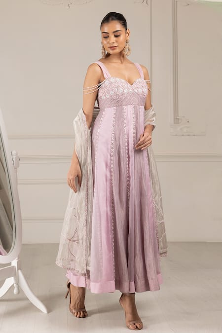 House Of Supriya Purple Organza, Crepe Beads, Cut Work Floral Embroidered Anarkali Pant Set Online at Aza Fashions House Of Supriya_Purple Organza, Crepe Beads, Cut Work Floral Embroidered Anarkali Pant Set _Online_at_Aza_Fashions