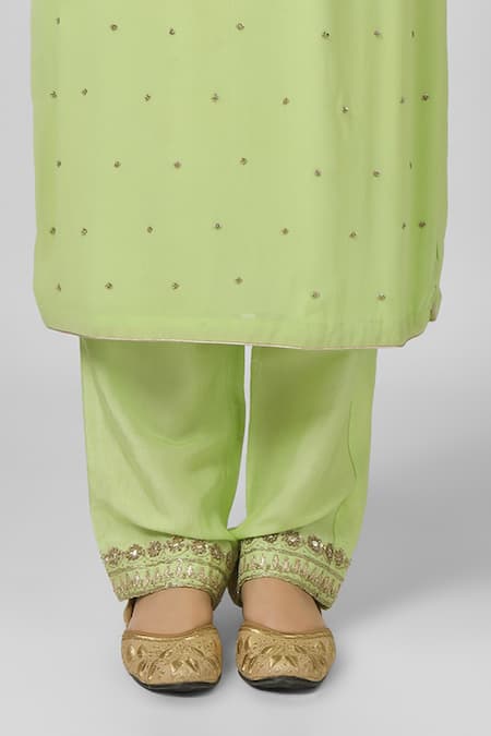 House Of Supriya Green Silk, Georgette, Viscose, Organza Sequins, Embroidery Kurta Sharara Set Online at Aza Fashions House Of Supriya_Green Silk, Georgette, Viscose, Organza Sequins, Embroidery Kurta Sharara Set _Online_at_Aza_Fashions