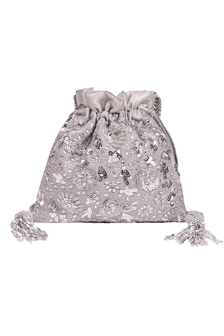 The Pink Potli Wildflower Sequin Embellished Potli Bag 