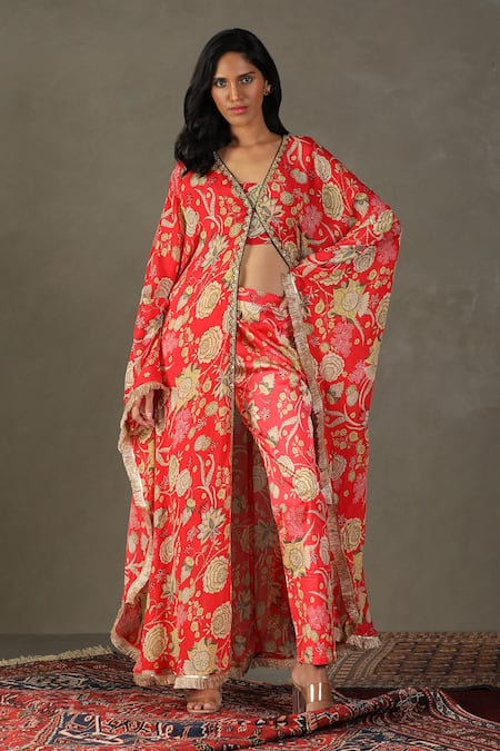 RI.Ritu Kumar Janet Floral Print Cape Pant Set 