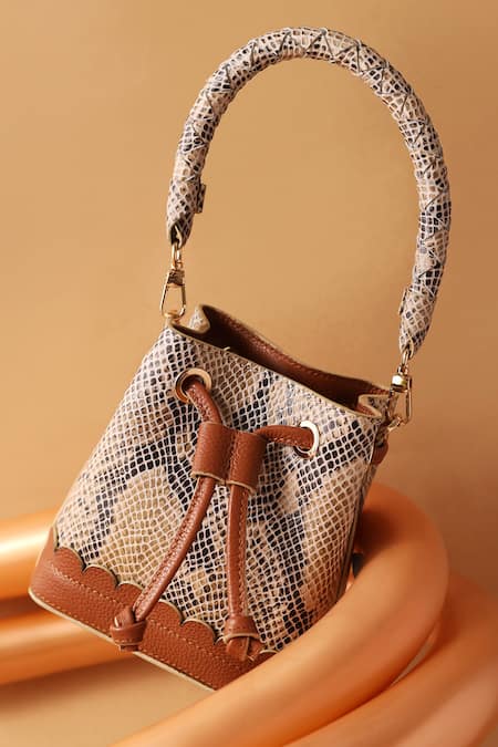 Buy Multi Color Desert Python Print Bucket Bag by And Also Online