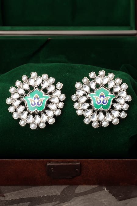 Sangeeta Boochra Zara Enamel Earrings 
