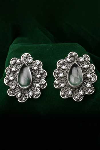 Buy Sangeeta Boochra Silver Plated Diamonds, Stones Nera Earrings at Aza Fashions Buy_Sangeeta Boochra_Silver Plated Diamonds, Stones Nera Earrings _at_Aza_Fashions