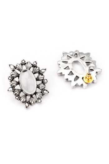 Sangeeta Boochra Enrica Stone Studded Oxidized Earrings 
