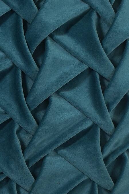 Buy_Ode & Cloe_Blue Velvet Dori Floral Embroidered 5 Pcs Cushion Covers_Online_at_Aza_Fashions