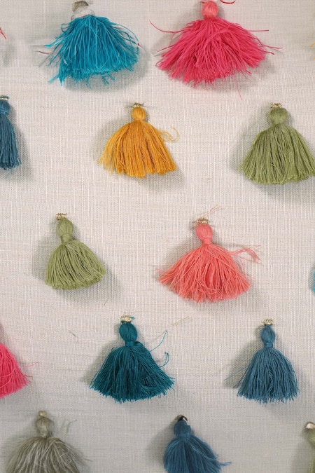 Buy_Ode & Cloe_Blue Velvet Dori Mughal Embroidered 5 Pcs Cushion Covers_Online_at_Aza_Fashions