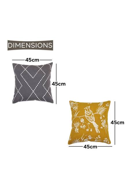 Buy Ode & Cloe Grey Cotton Thread Embroidered Cushion Cover Set Online at Aza Fashions Buy_Ode & Cloe_Grey Cotton Thread Embroidered Cushion Cover Set_Online_at_Aza_Fashions