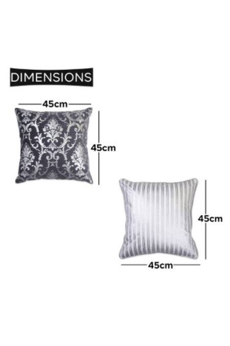 Ode & Cloe Silver Cotton Print Foil 5 Pcs Cushion Covers Online at Aza Fashions Ode & Cloe_Silver Cotton Print Foil 5 Pcs Cushion Covers_Online_at_Aza_Fashions