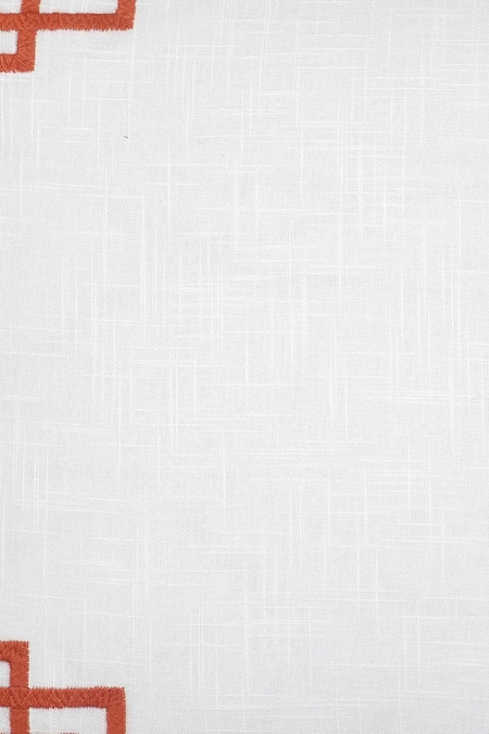 Ode & Cloe_Off White Cotton Embroidery Geometric And Beads 5 Pcs Cushion Covers_at_Aza_Fashions