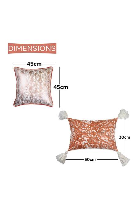 Buy_Ode & Cloe_Off White Cotton Print, Embroidery Hoop And 5 Pcs Cushion Covers_Online_at_Aza_Fashions