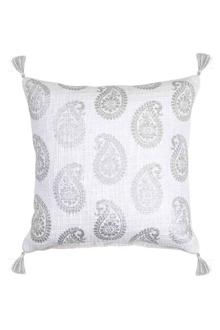 Shop_Ode & Cloe_Black Cotton Print Paisley Motif 5 Pcs Cushion Covers_Online_at_Aza_Fashions