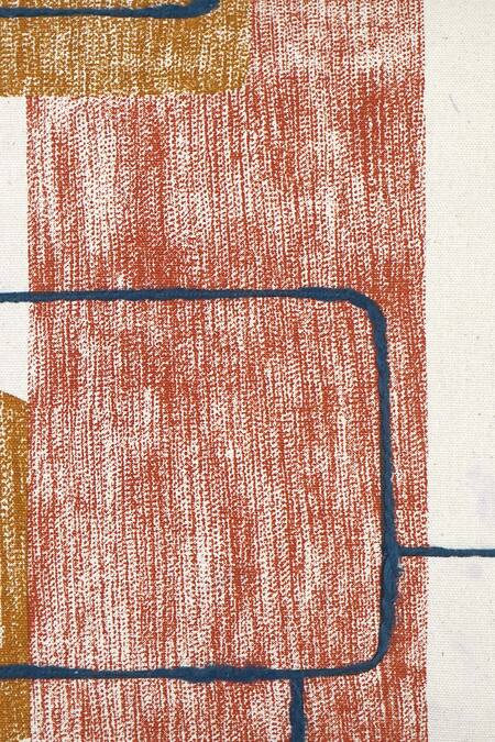 Buy_Ode & Cloe_Yellow Flower Hoop And Geometric Pattern 5 Pcs Cushion Covers_Online_at_Aza_Fashions