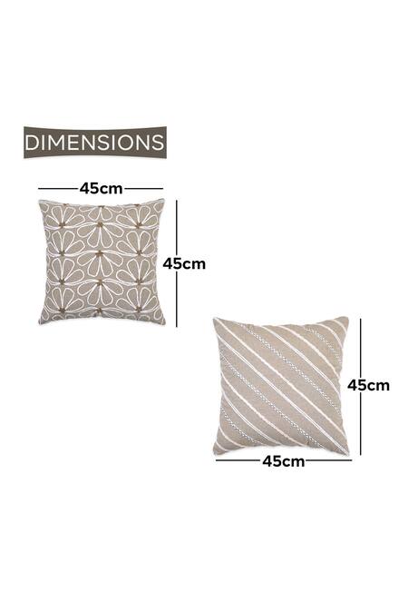 Ode & Cloe Off White Cotton Embroidered, Shaneel Thread, And Floral 3 Pcs Cushion Covers Online at Aza Fashions Ode & Cloe_Off White Cotton Embroidered, Shaneel Thread, And Floral 3 Pcs Cushion Covers_Online_at_Aza_Fashions