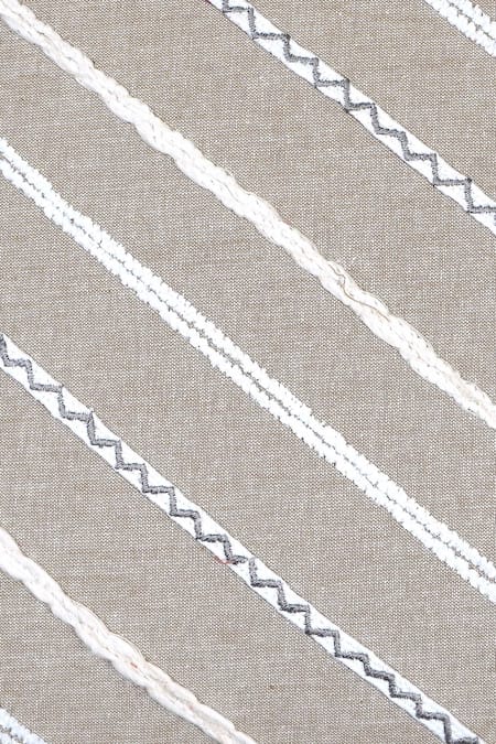 Ode & Cloe Off White Cotton Embroidered, Shaneel Thread, And Floral 3 Pcs Cushion Covers at Aza Fashions Ode & Cloe_Off White Cotton Embroidered, Shaneel Thread, And Floral 3 Pcs Cushion Covers_at_Aza_Fashions