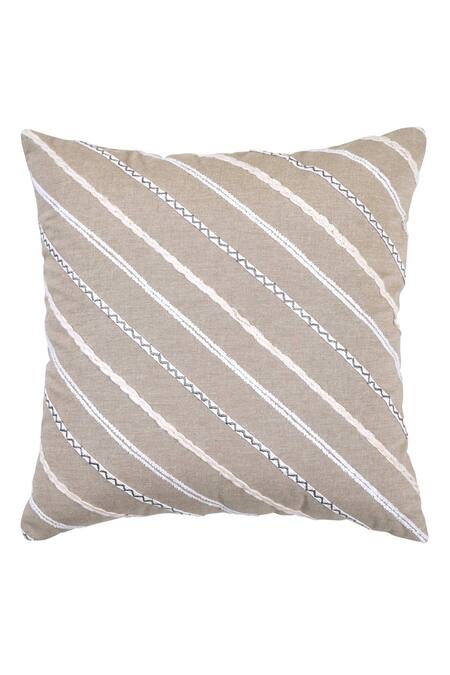 Shop Ode & Cloe Off White Cotton Embroidered, Shaneel Thread, And Floral 5 Pcs Cushion Covers Online at Aza Fashions Shop_Ode & Cloe_Off White Cotton Embroidered, Shaneel Thread, And Floral 5 Pcs Cushion Covers_Online_at_Aza_Fashions