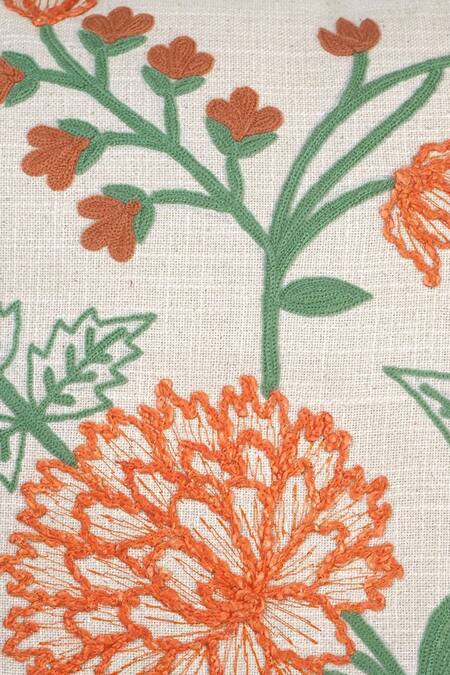 Shop Ode & Cloe Beige Cotton Chikankari, Aari, Shaneel Dori Work 5 Pcs Cushion Covers Online at Aza Fashions Shop_Ode & Cloe_Beige Cotton Chikankari, Aari, Shaneel Dori Work 5 Pcs Cushion Covers_Online_at_Aza_Fashions