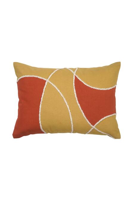 Ode & Cloe Beige Cotton Chikankari, Aari, Shaneel Dori Work 5 Pcs Cushion Covers at Aza Fashions Ode & Cloe_Beige Cotton Chikankari, Aari, Shaneel Dori Work 5 Pcs Cushion Covers_at_Aza_Fashions