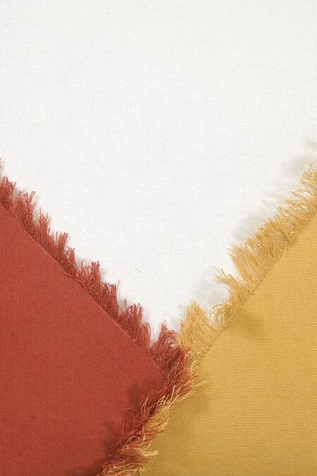 Buy_Ode & Cloe_Yellow Cotton Hoop Colorblock Embroidered 5 Pcs Cushion Covers