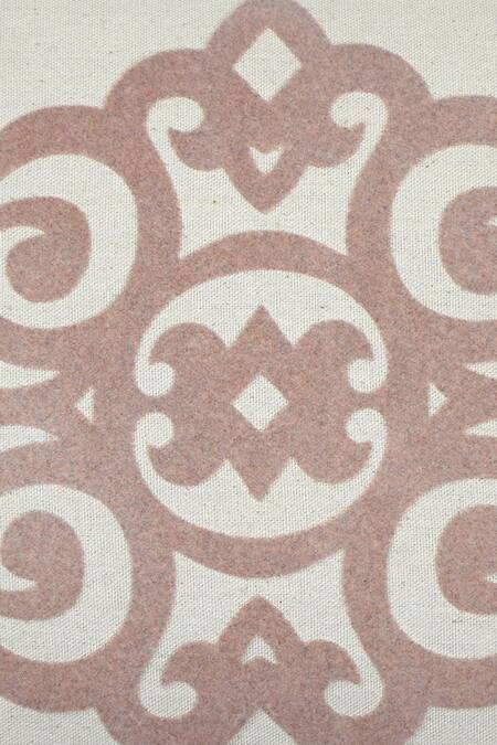 Shop_Ode & Cloe_Beige Cotton Folk Print, Shaneel Dori And Chikankari Brookley Cushion Cover Set_Online_at_Aza_Fashions