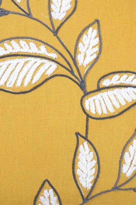 Shop_Ode & Cloe_Grey Cotton Acrylic Thread Embroidered Work Cushion Cover Set_Online_at_Aza_Fashions