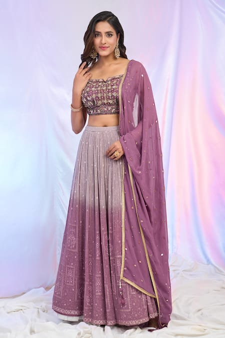 Alaya Advani Ombre Embroidered Lehenga Set 