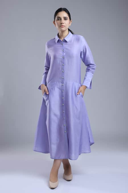 DHI Multi Panel Chanderi Shirt Dress 