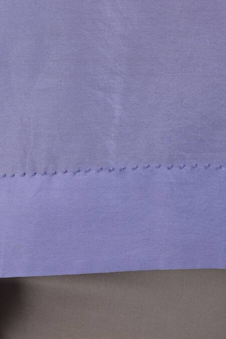 Shop_Dhi_Purple Chanderi Embroidery Crew Neck Solid T-shirt _Online_at_Aza_Fashions
