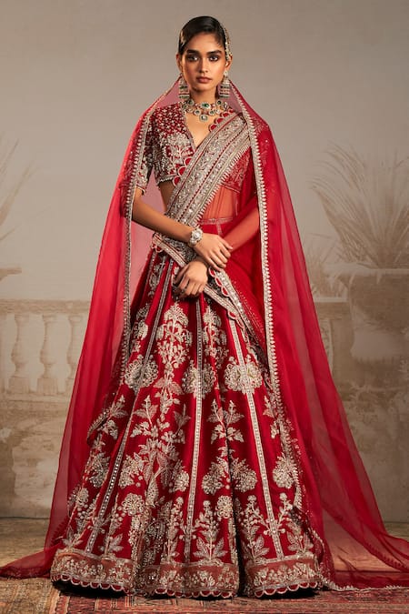 Ridhi Mehra Shanno Zardozi Embroidered Persian Floral Bridal Lehenga Set 