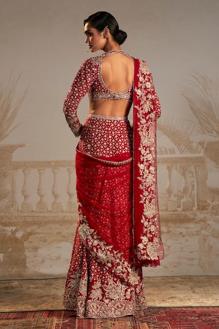 Ridhi Mehra Sagan Zardozi Embroidered Skirt Saree Set 