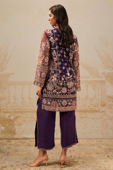 Ridhi Mehra Kudi Zardozi Embroidered Floral Kurta Pant Set 