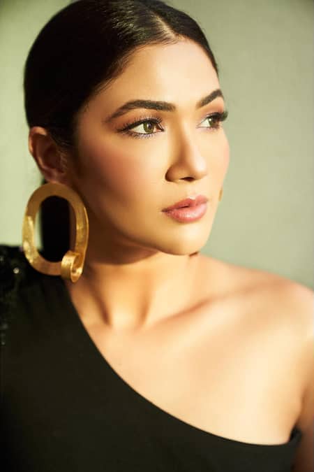 Buy Deepika Arora Black Polyester Embroidery, Sequins One Shoulder Playsuit With Belt Buy_Deepika Arora_Black Polyester Embroidery, Sequins One Shoulder Playsuit With Belt