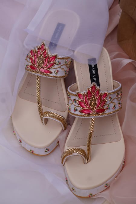 Shradha Hedau Footwear Couture Kavya Bead Embroidered Wedges 