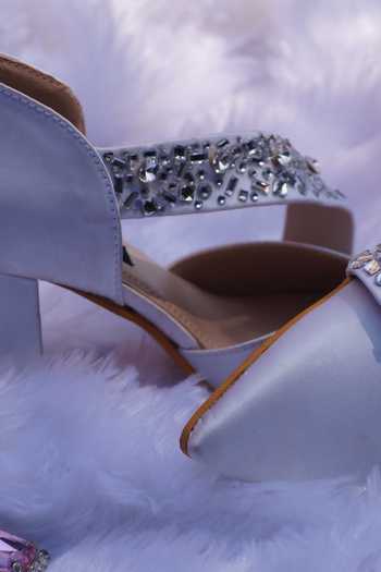Shradha Hedau Footwear Couture White Crystals Celeste Embellished Heels Online at Aza Fashions Shradha Hedau Footwear Couture_White Crystals Celeste Embellished Heels _Online_at_Aza_Fashions