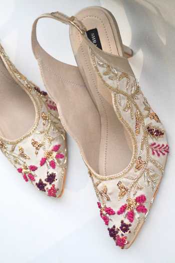 Shop Shradha Hedau Footwear Couture Gold Sequins, Beads Alora Embroidered Heels Online at Aza Fashions Shop_Shradha Hedau Footwear Couture_Gold Sequins, Beads Alora Embroidered Heels _Online_at_Aza_Fashions