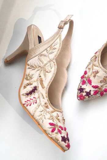 Shradha Hedau Footwear Couture Alora Floral Embroidered Heels 
