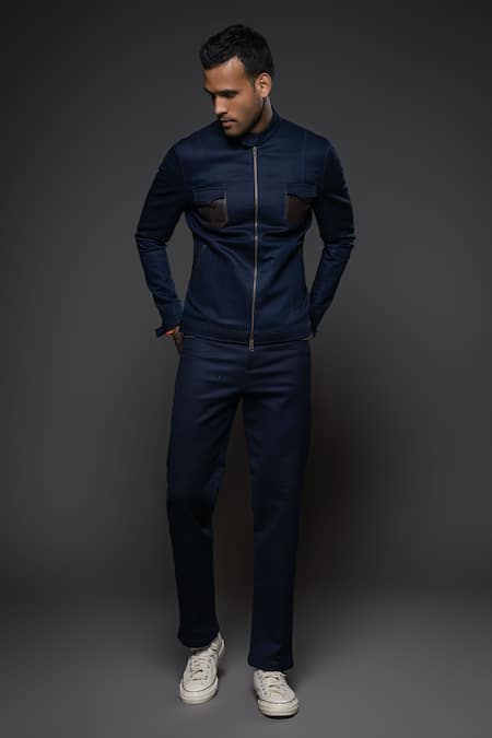 Shop Balance By Rohit Bal Blue Denim Jacket at Aza Fashions Shop_Balance By Rohit Bal_Blue Denim Jacket _at_Aza_Fashions