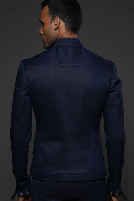 Balance By Rohit Bal Blue Denim Jacket Online at Aza Fashions Balance By Rohit Bal_Blue Denim Jacket _Online_at_Aza_Fashions