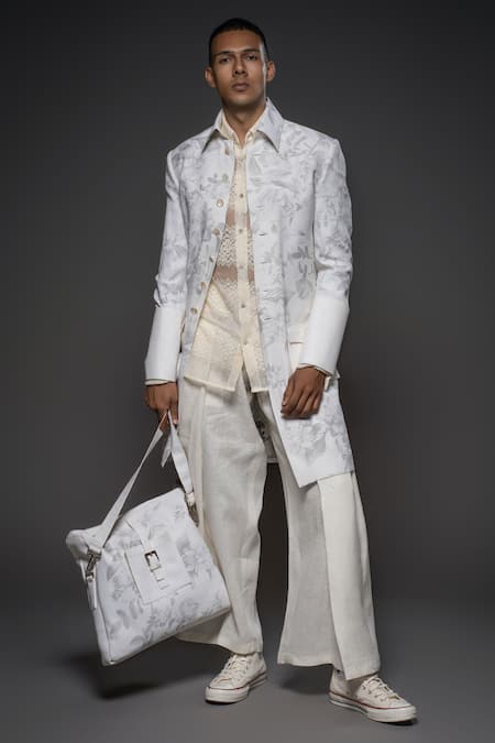 Shop Balance By Rohit Bal White Silk Embroidery Floral Blossom Print Jacket Online at Aza Fashions Shop_Balance By Rohit Bal_White Silk Embroidery Floral Blossom Print Jacket _Online_at_Aza_Fashions