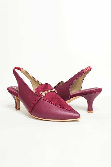 Shop_The Alter_Maroon Buckles Audrey Stiletto Heels _Online_at_Aza_Fashions