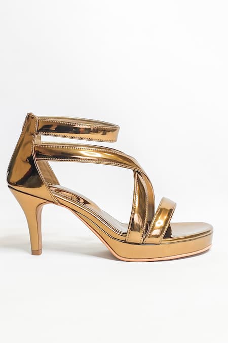 The Alter_Gold Deborah Gladiator Heels _Online_at_Aza_Fashions
