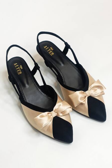 Buy_The Alter_Black Bows Detailed Stilettos _Online_at_Aza_Fashions