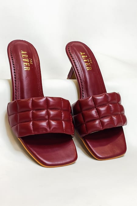 Shop_The Alter_Maroon Ashley Quilted Strap Stiletto Heels _Online_at_Aza_Fashions
